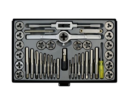 Набор метчиков и плашек 4NC40-1/2NF20 WIEDERKRAFT 40 предметов, дюймовая резьба WDK-DTI3040 – изображение 2