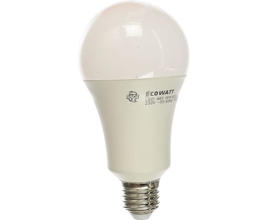 Светодиодная лампа ECOWATT A60 230В 18W 3000K E27 теплый белый свет груша 4606400206132 – изображение 2