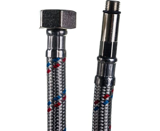 Подводка гибкая (1 м; 1/2; гайка-штуцер) для воды к смесителям Зубр 51003-100 – изображение 2