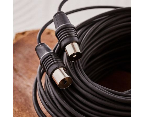 Кабель REXANT ВЧ ТВ гнездо - ТВ штекер, длина 7 метров, чeрный 17-5015 – изображение 3