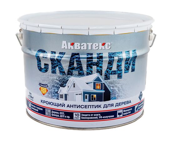 Кроющий антисептик для древесины Рогнеда Акватекс Сканди (топленое молоко; 9 л) 202922 – изображение 3