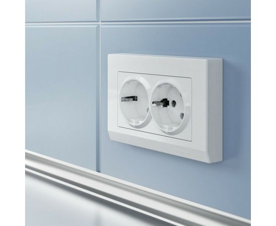 Двойная розетка с заземлением WERKEL W1172001 белая a051129 – изображение 3