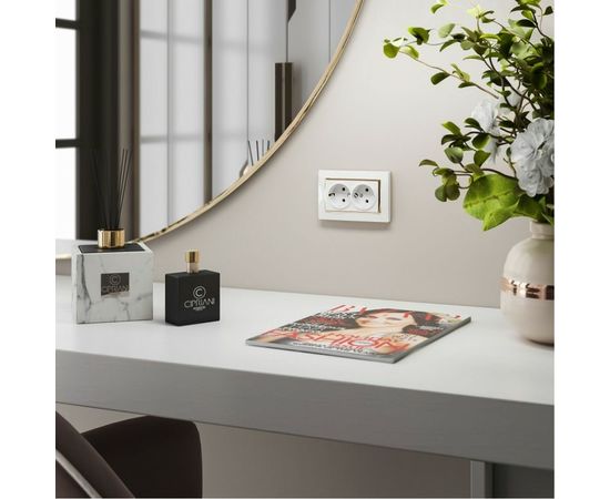 Двойная розетка с заземлением WERKEL W1172001 белая a051129 – изображение 4