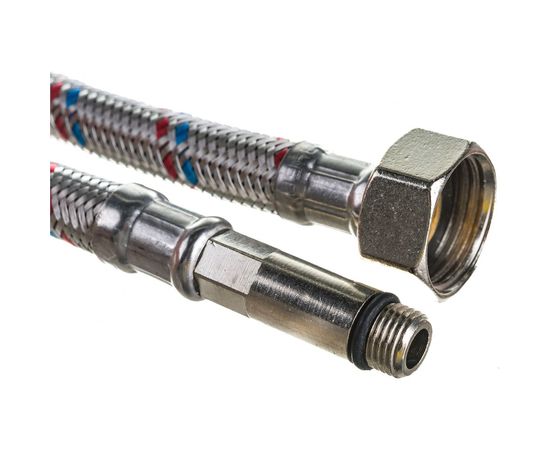 Подводка гибкая (1 м; 1/2; гайка-штуцер) для воды к смесителям Зубр 51003-100 – изображение 4