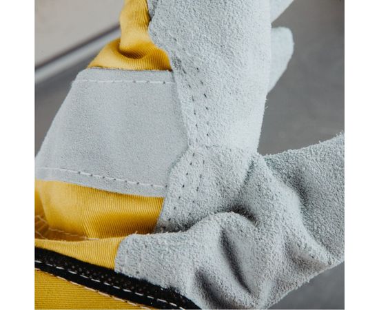 Комбинированные кожаные перчатки Jeta Safety Sigmar Light, серый/желтый, размер 10/XL JSL-101-10/XL – изображение 6