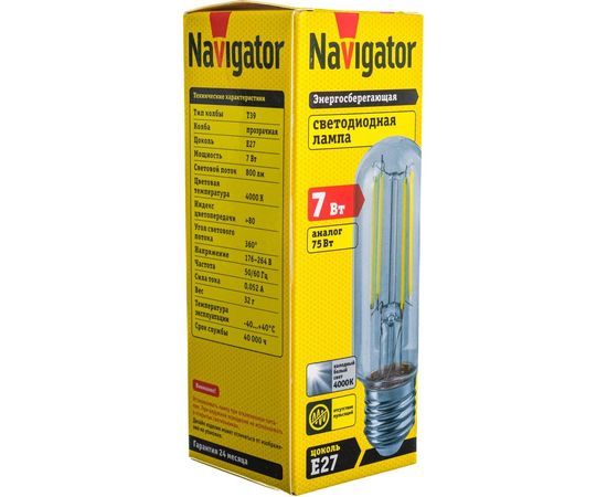 Лампа Navigator NLL-F-T39-7-230-4K-E27-CL 110mm 14442 – изображение 6