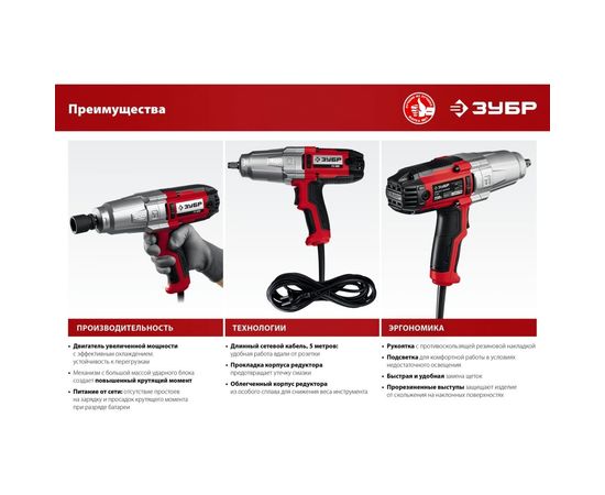 Ударный сетевой гайковерт ЗУБР ГС-300 К – изображение 9