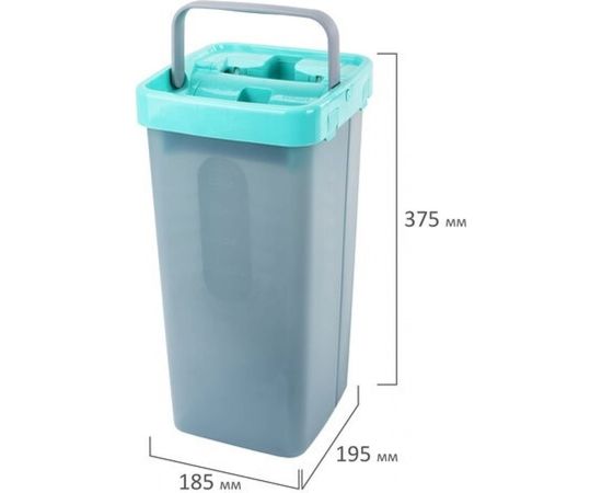 Швабра с отжимом и двухкамерным ведром ЛАЙМА LAIMA COMPACT MOP 3 насадки из микрофибры, 7 литров 607389 – изображение 9