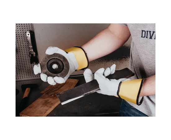 Комбинированные кожаные перчатки Jeta Safety Sigmar Light, серый/желтый, размер 10/XL JSL-101-10/XL – изображение 9