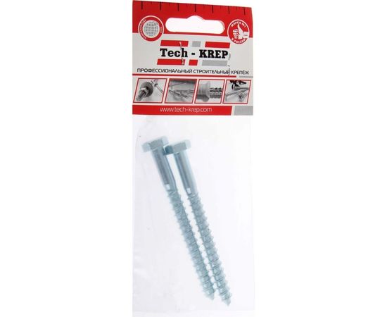 Сантехнический болт DIN 571 оцинкованный 10х120, 2шт - пакет Tech-Krep 103886 