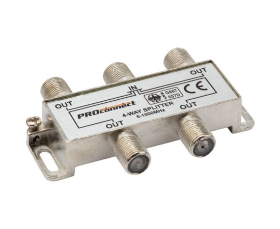 Делитель ТВ PROconnect на 4 выхода F разъём 5-1000 МГц 05-6023 