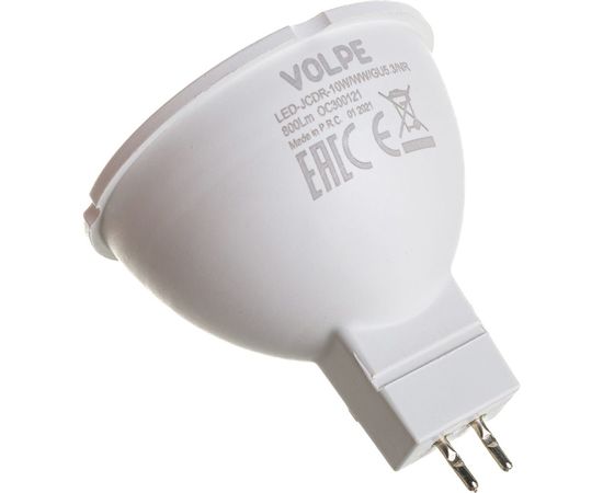 Светодиодная лампа Volpe. Форма JCDR, матовая. Серия Norma LED-JCDR-10W/WW/GU5.3/NR UL-00003843 