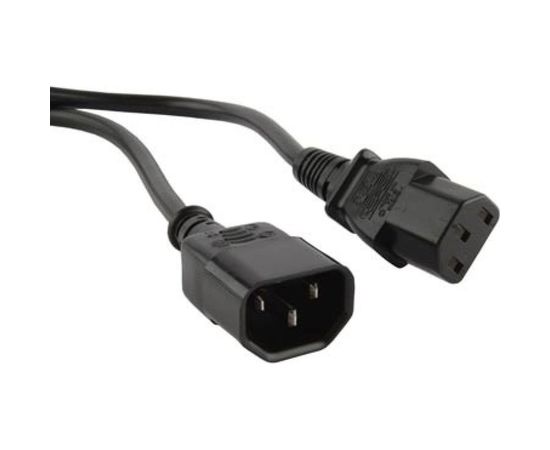 Кабель питания монитор-компьютер IEC 320 C13 - IEC 320 C14 (3x0.75), 10A, прямая вилка, 1.8 м Hyperline PWC-IEC13-IEC14-1.8-BK 34896 