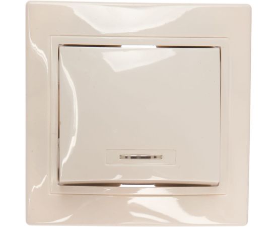 Одноклавишный выключатель IEK КВАРТА в сборе, белый, с индикацией EVK11-K01-10-DM 