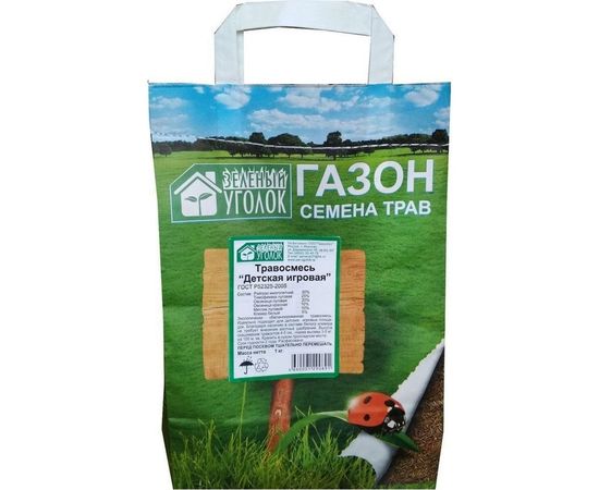 Семена газона Зеленый уголок травосмесь Детская игровая, 1 кг 4660001290891 