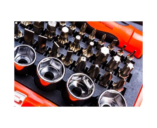 Набор отверток TDM Алмаз реверсивная и тонкая, в комплекте биты и головки, №4, 65 предметов SQ1019-0204 – изображение 11