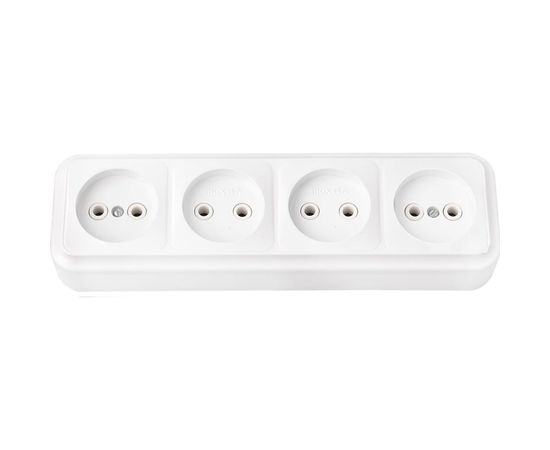 Розетка Bylectrica 4-местная ОУ, серия ПРАЛЕСКА, белый, РА16-264 – изображение 2