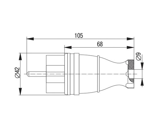 Прямая вилка IEK ВБп3-1-0м ОМЕГА IP44 красная PKR01-016-2-K04 – изображение 2