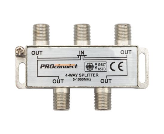 Делитель ТВ PROconnect на 4 выхода F разъём 5-1000 МГц 05-6023 – изображение 2
