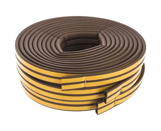 Самоклеящийся уплотнитель Сибртех профиль D коричневый 24 м 93938 – изображение 2