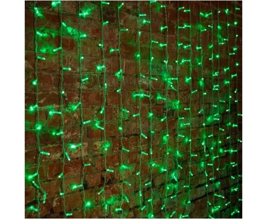 Гирлянда Neon-Night дождь, занавес, 2х1.5м, прозрачный ПВХ, 192 LED зеленые, 12 LED/нить, 16 нитей 235-304-6 – изображение 2