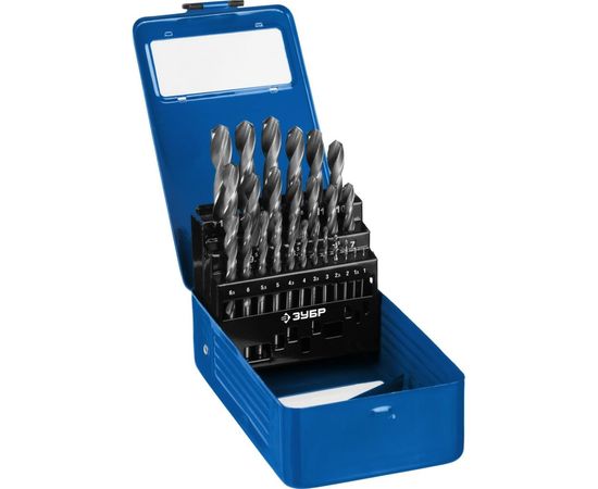 Набор сверл из быстрорежущей стали по металлу, 25 шт. ПРОФЕССИОНАЛ Зубр 29621-H25 – изображение 2