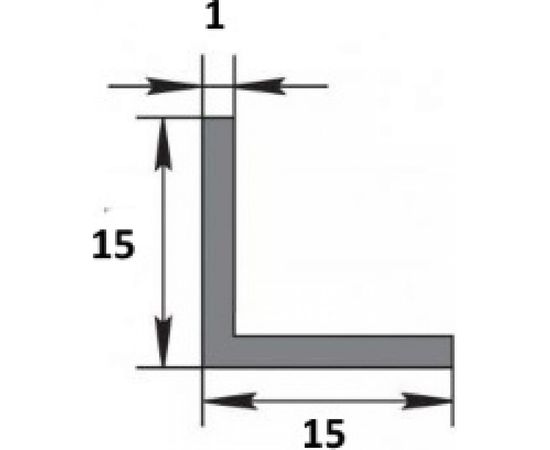 Алюминиевый профиль ЛУКА Сделай сам, профиль уголок 15х15х1, 2000 мм, 5 шт. УТ000002509 – изображение 2