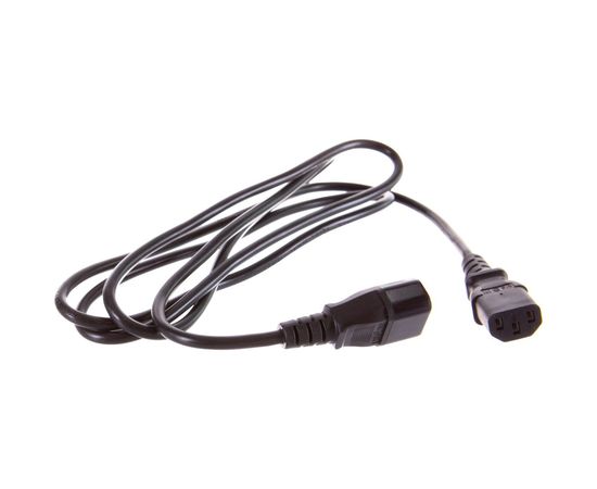 Кабель питания монитор-компьютер IEC 320 C13 - IEC 320 C14 (3x0.75), 10A, прямая вилка, 1.8 м Hyperline PWC-IEC13-IEC14-1.8-BK 34896 – изображение 2
