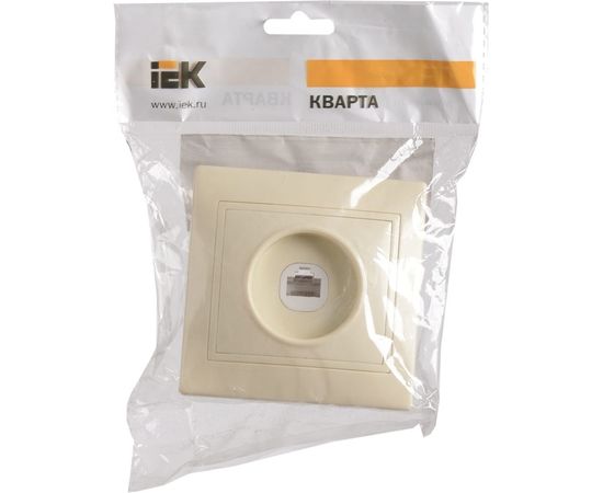 Компьютерная 1местная розетка IEK КВАРТА кремовый EKK10-K33-DM – изображение 2