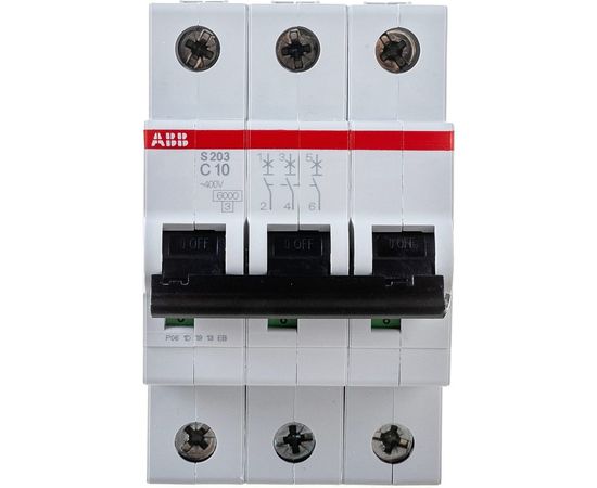 Автоматический модульный выключатель ABB 3п C S203 6кА 10А 2CDS253001R0104 – изображение 3