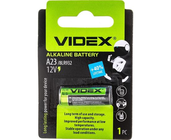 Элемент питания алкалиновый VIDEX A23/MN21/VR22/L10281 1 шт. в блистере VID-A23-1BL – изображение 4