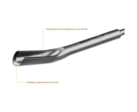 Зубило канальное для перфораторов SDS-Plus (22x250 мм) ALLIGATOR Kraftool 29328-22-250_z01 – изображение 4