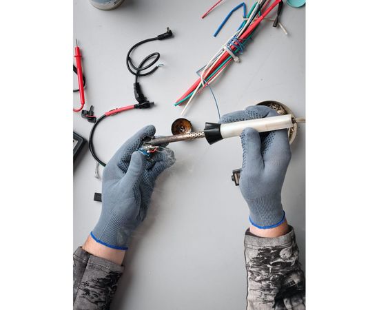 Нейлоновые перчатки с ПВХ Фабрика перчаток 15 класс серые S-L Н-15-СЕР-(S-L) – изображение 5