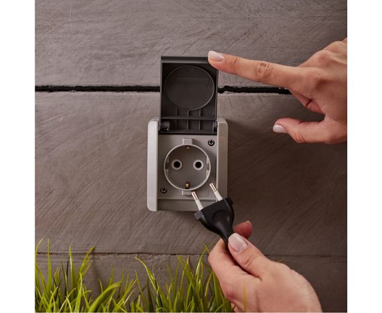 Накладная розетка с заземлением KRANZ IP54 16А серая KR-78-0611 – изображение 5