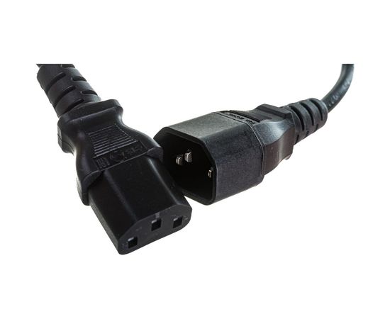Кабель питания монитор-компьютер IEC 320 C13 - IEC 320 C14 (3x0.75), 10A, прямая вилка, 1.8 м Hyperline PWC-IEC13-IEC14-1.8-BK 34896 – изображение 5
