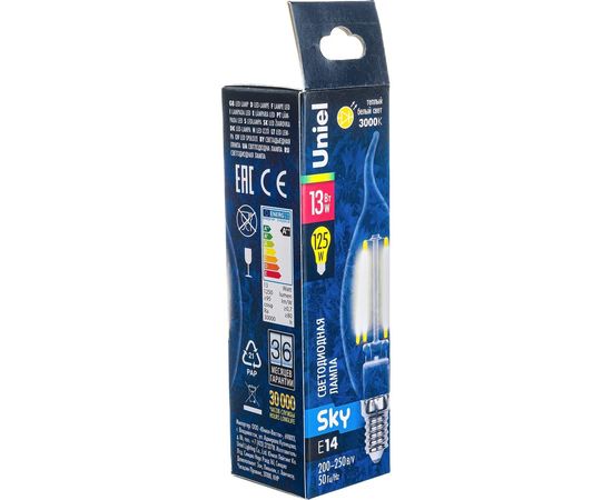 Светодиодная лампа Uniel LED-CW35-13W/3000K/E14/CL PLS02WH UL-00005903 – изображение 8