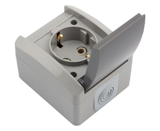 Накладная розетка с заземлением KRANZ IP54 16А серая KR-78-0611 – изображение 8