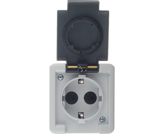 Розетка Aling-conel ARMOR IP55 16A 250В открытой установки с поликарбонатовой вставкой, серый 2711.1A 117006 
