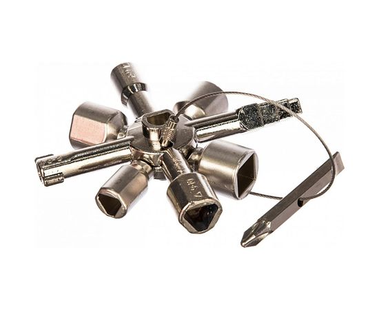 Ключ для электрошкафов VIRA с 10 рабочими профилями и битой 514010 