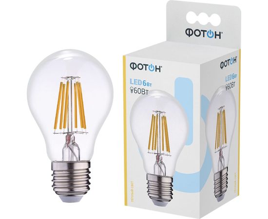 Светодиодная лампа ФОТОН LED FL A60 6W E27 3000K 23042 