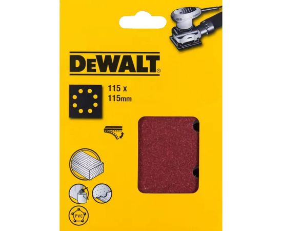 Лист шлифовальный перфорированный (10 шт; 115х115 мм; 40G) DEWALT DT3020 