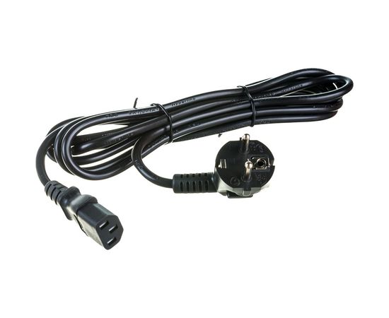 Кабель питания компьютера Hyperline PWC-IEC13-SHM-3.0-BK Schuko+C13 3x1.0, 10A, угловая вилка 34928 