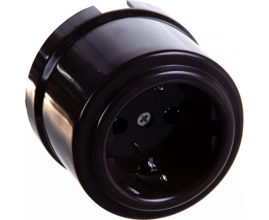 Розетка с заземляющим контактом Electraline коричневая В1-101-22 – изображение 2