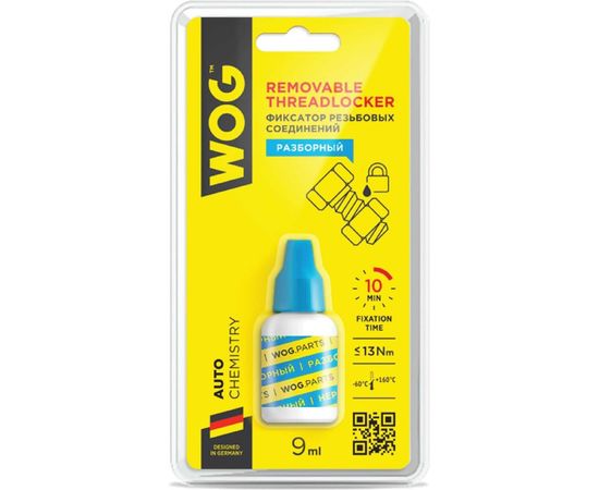Анаэробный герметик-фиксатор резьбовых соединений WOG 9 мл WGC0725 – изображение 2