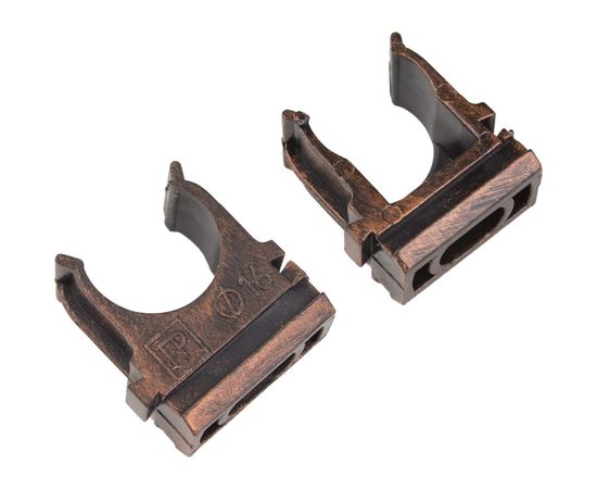 Крепеж-клипса для трубы Electraline ПВХ, цвет медный век 10 шт BTK1-16-16-10 – изображение 2