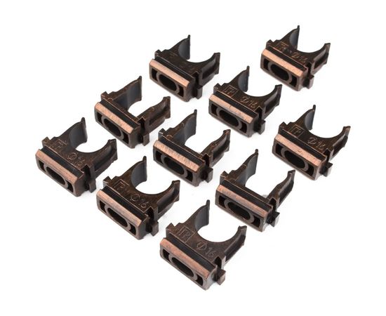 Крепеж-клипса для трубы Electraline ПВХ, цвет медный век 10 шт BTK1-16-16-10 – изображение 3