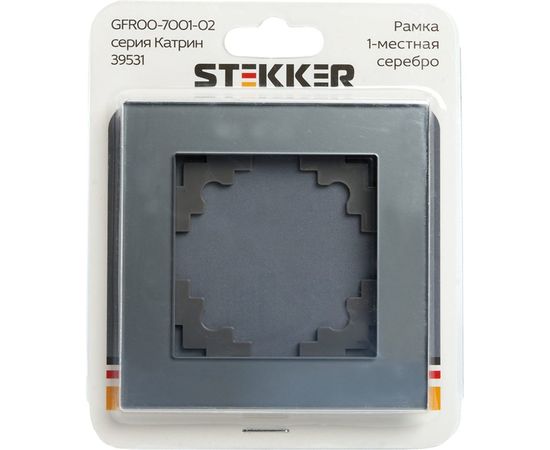 1-местная рамка STEKKER серия Катрин, GFR00-7001-03, серебро 39531 – изображение 4