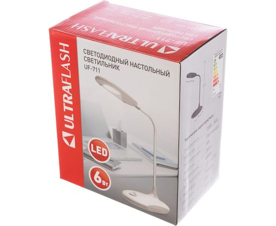 Настольный светильник Ultraflash UF-711 C01 белый Led 6Вт 13779 – изображение 5