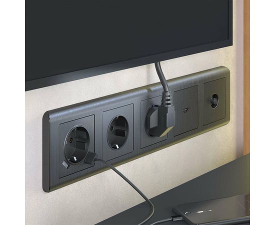 Розетка Werkel W1171104 с заземлением и шторками графит a050750 – изображение 7