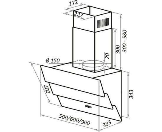 Кухонная вытяжка MAUNFELD CASCADA 60 Glass Black – изображение 15